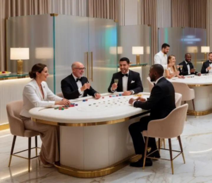 Elegancki event casino z luksusową oprawą stołów