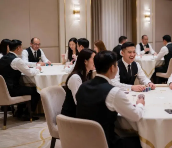 Uśmiechnięci goście podczas eventu casino