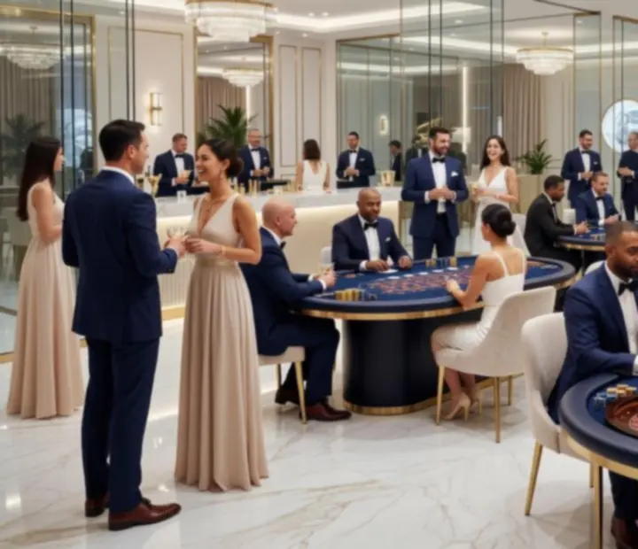 Luksusowo zaaranżowana sala eventowa z elegancką oprawą casino